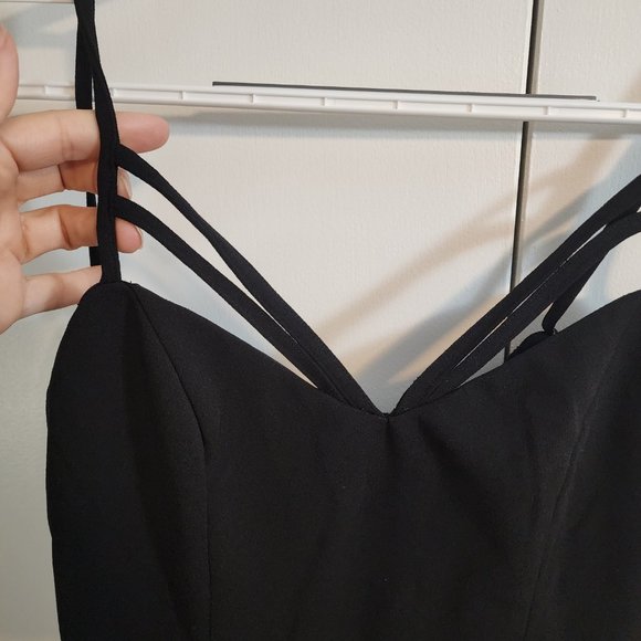 NWT LuLu's Black Strappy Bodycon Sheath Mini Cocktail/Homecoming Dress | Size S - Picture 5 of 11